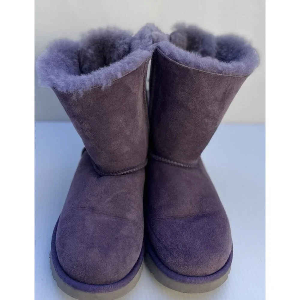 UGG Bailey Bow II Women’s Boots Size 6 Purple Suede Shearling Winter 1016225 - Picture 2 of 14
